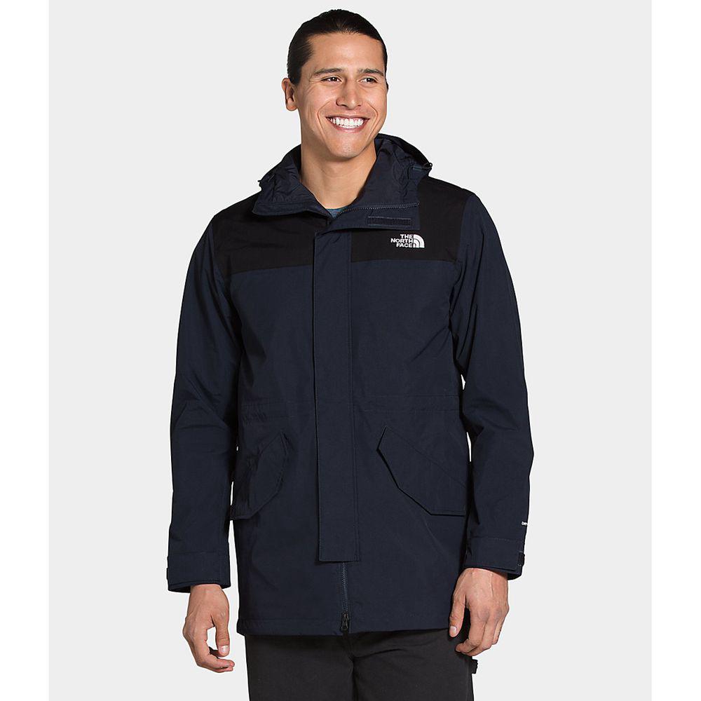 The North Face City Breeze Rain Parka Ανδρικα Αδιάβροχα Μπουφάν - Σκουρο Μπλε / Μαυρα (FGWM16378)